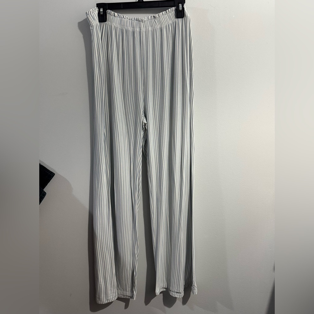 LAKE Women's Striped Lounge Pajama Pants - Light Blue/White